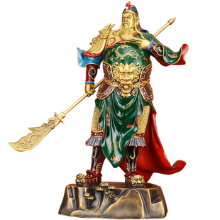 《智勇双全》招财武关公像摆件供奉关羽铜像关二爷客厅家用财神像