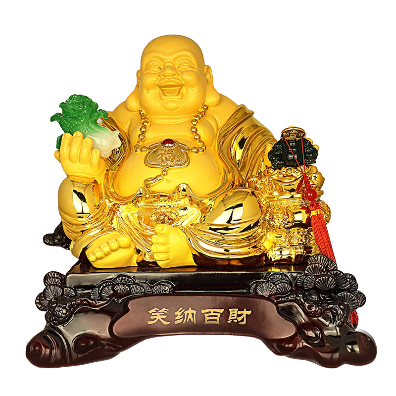 笑纳百财弥勒佛大肚笑佛白菜摆件