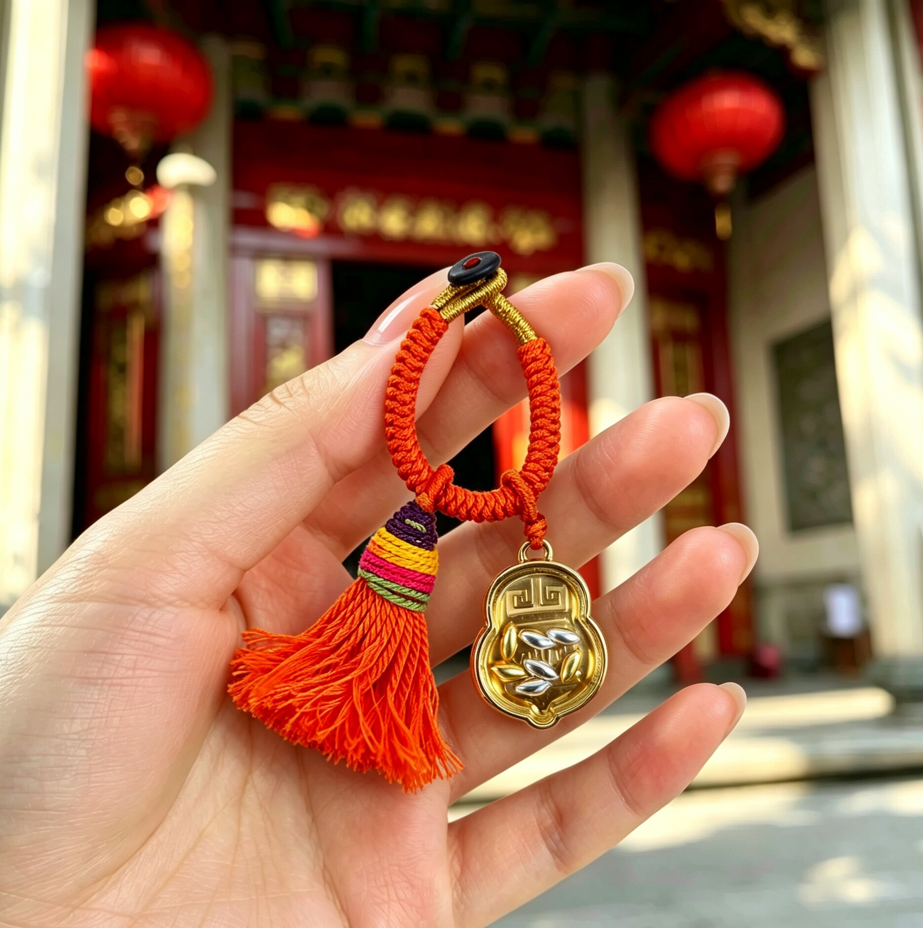 厦门南普陀寺过香文创饰品福禄平安七粒米招财挂件团队纪念小礼品