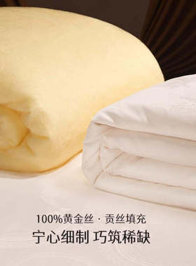 10A级高端双宫黄金茧蚕丝被100%桑蚕丝婚被喜被子夏被春秋被冬被