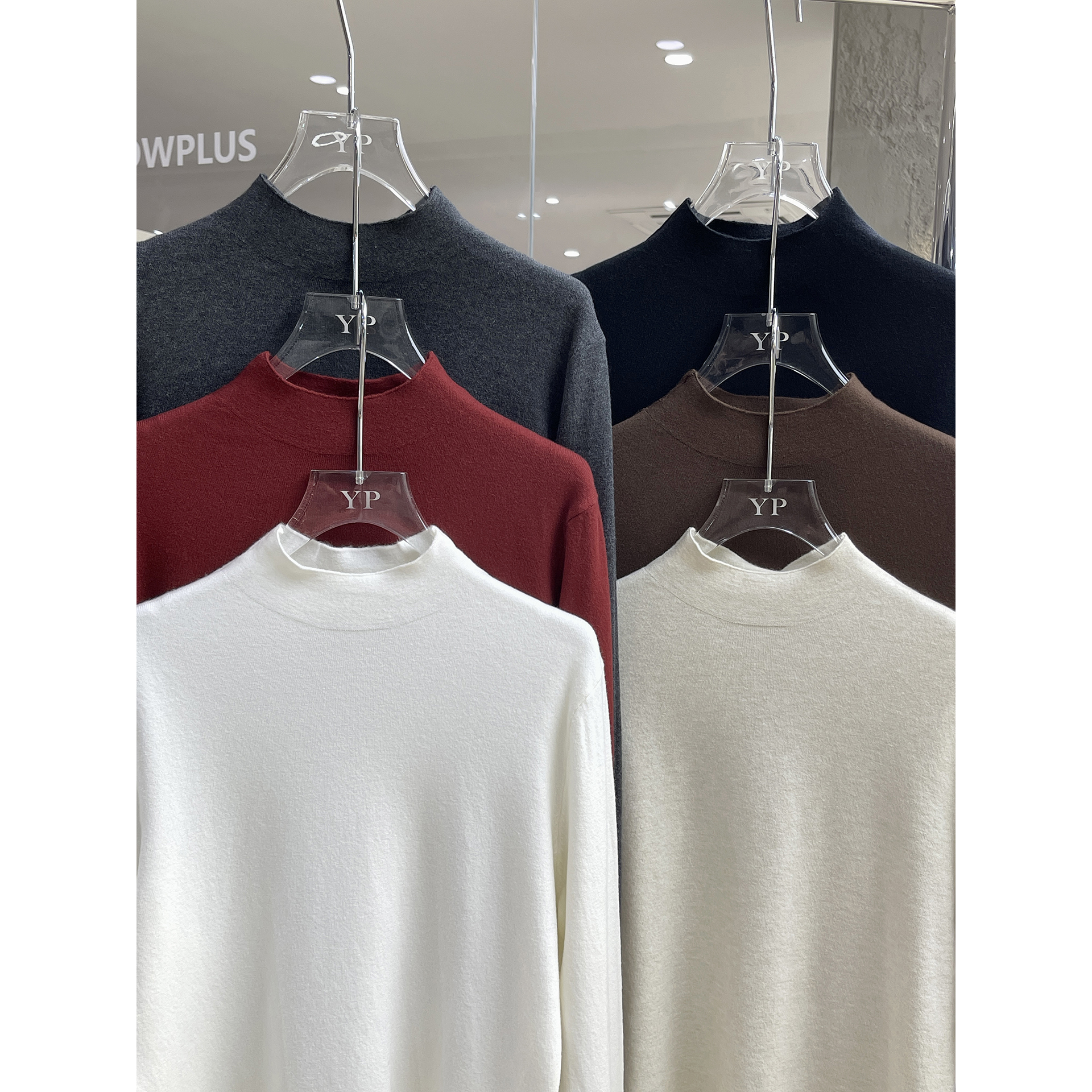 高品质抗起球安迪绒半高领针织衫