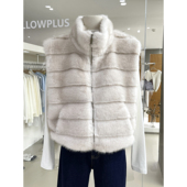 清仓捡漏不TUI不换 中古风立领拉链环保皮草马甲外套Q263