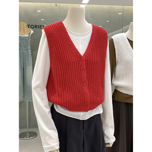 清仓捡漏不TUI不换！气质V领无袖针织马甲百搭开衫上衣Q261