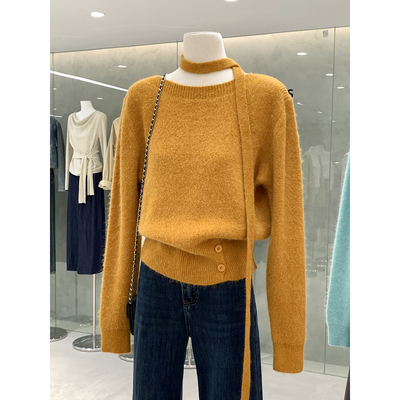 毛茸茸亮眼又显白色系毛衣针织衫