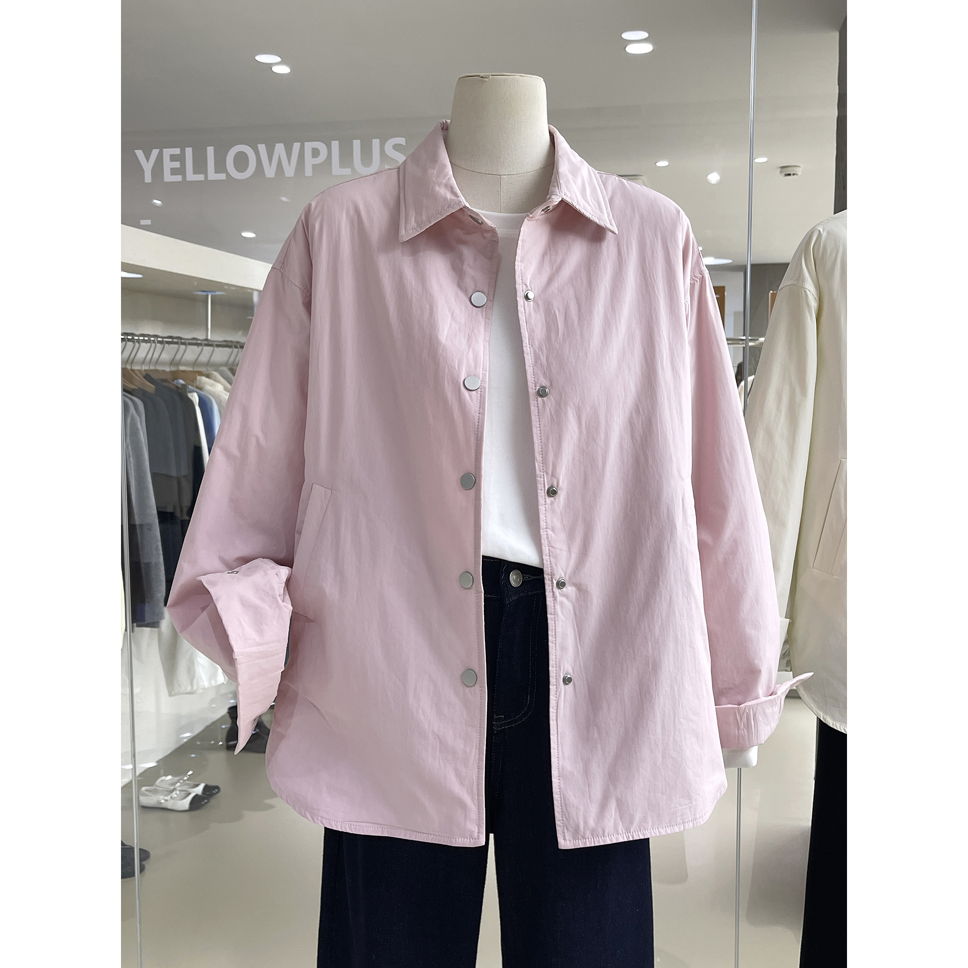 轻盈温暖衬衫式宽松棉服外套秋冬