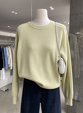 简约百搭抗起球安迪绒圆领套头毛衣秋冬新款厚实保暖气质针织衫女