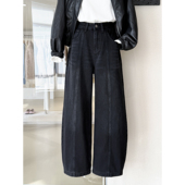 型超好看 挺括有型松弛感裤 宽松弯刀牛仔裤 流行爆款 子 2026新款 版