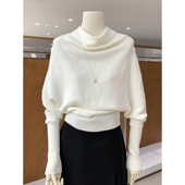 慵懒松弛感堆堆领蝙蝠袖 气质显瘦百搭上衣 秋冬新款 毛衣针织衫 女款