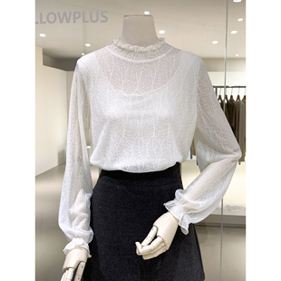 超仙！温柔氛围感木耳边蕾丝衫2026早春新款朦胧微透漂亮女人衫