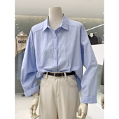 翻领长袖 衬衫 女韩版 极简大女主白衬衫 基础款 百搭宽松休闲衬衣