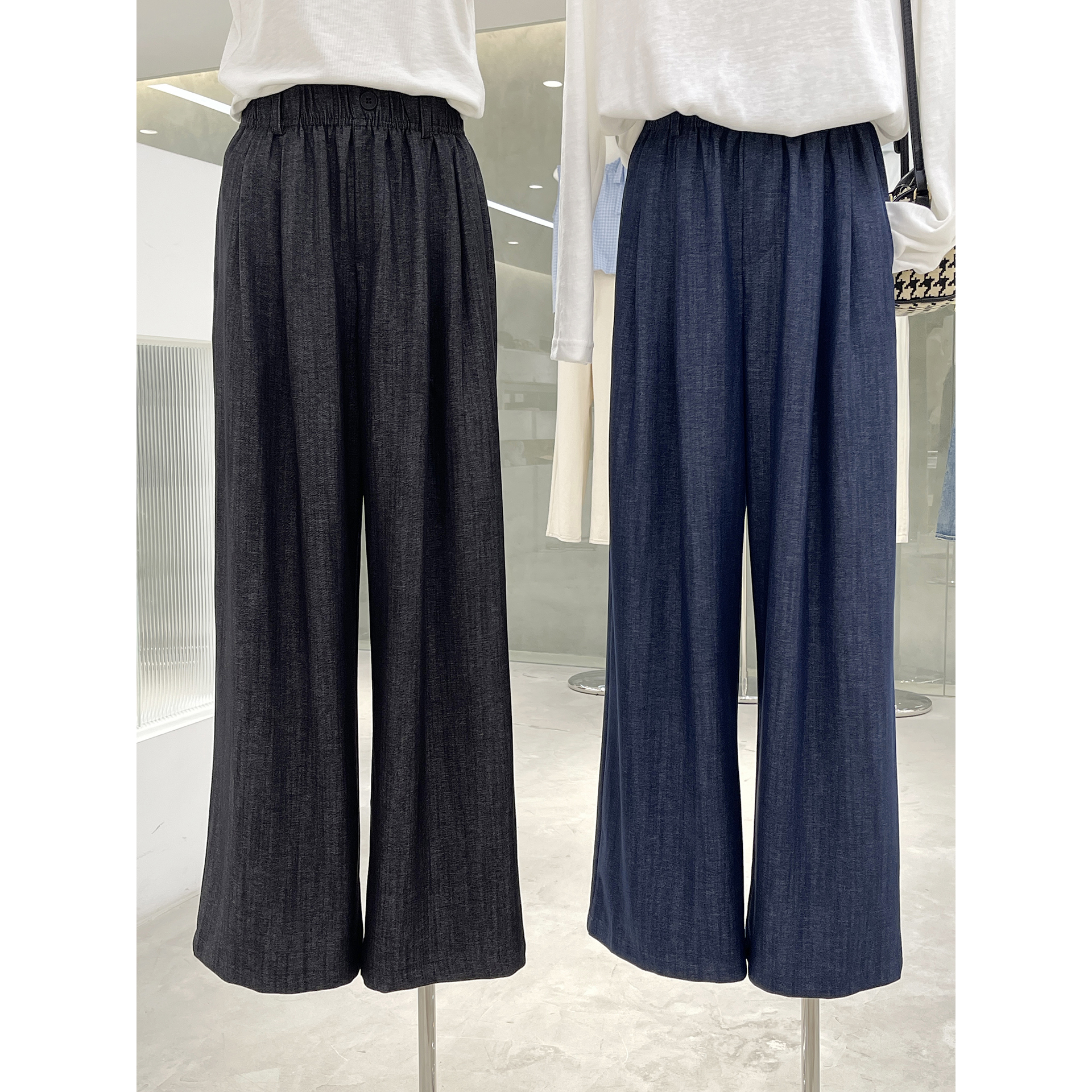 早秋款老钱感牛仔色休闲裤阔腿裤