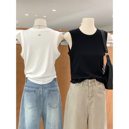 春夏wan能百搭纯色基础无袖背心