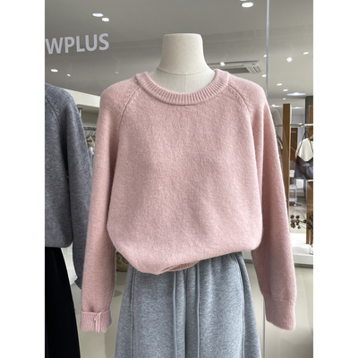 秋冬Bi备百搭基础款插肩袖毛衣女