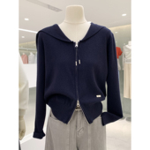 双拉链海军领毛衣针织衫 清仓捡漏不TUI不换 韩版 Q261