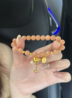 招财葫芦加色太阳石手链新款轻奢小众感百搭转运手串闺蜜礼物