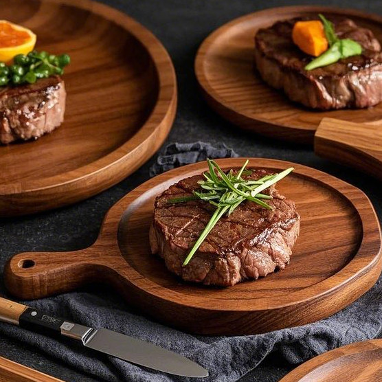 直厂牛扒板披萨板比萨板木质面包蛋糕实木托盘水果面包板牛排餐盘,餐饮具,盘,淘宝优惠券,粉丝福利购,淘宝优惠卷