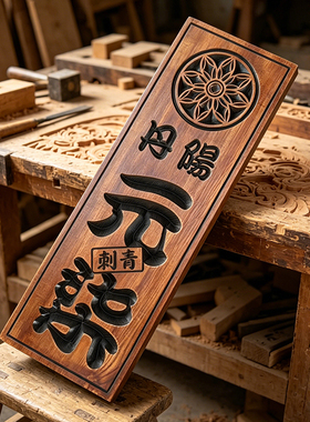 中式仿古实木门头牌匾定制