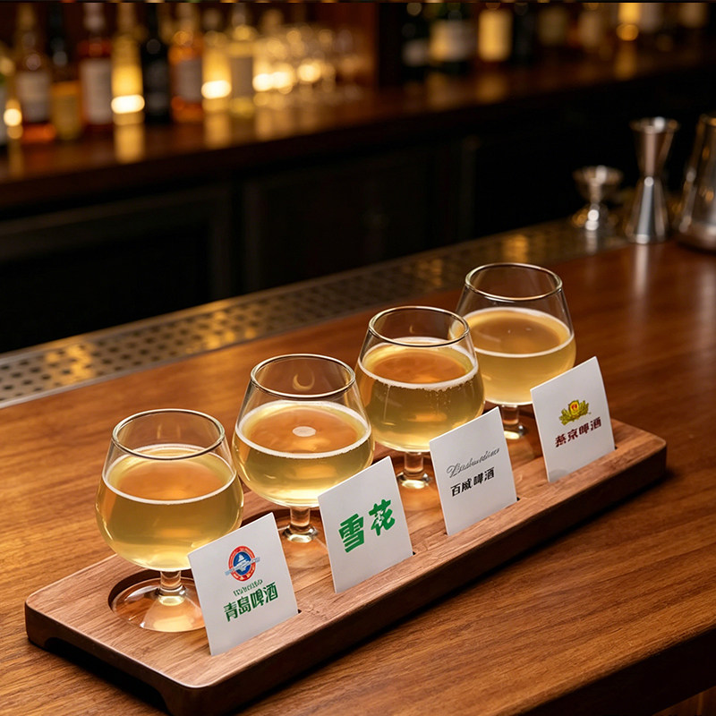 多格木质啤酒杯架精酿品鉴专用杯托家用酒吧商用实木酒托可印logo