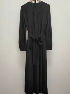 NOHASHTAG1 36淑女设计感优雅气质赫本风冰丝系带中长裙0.52