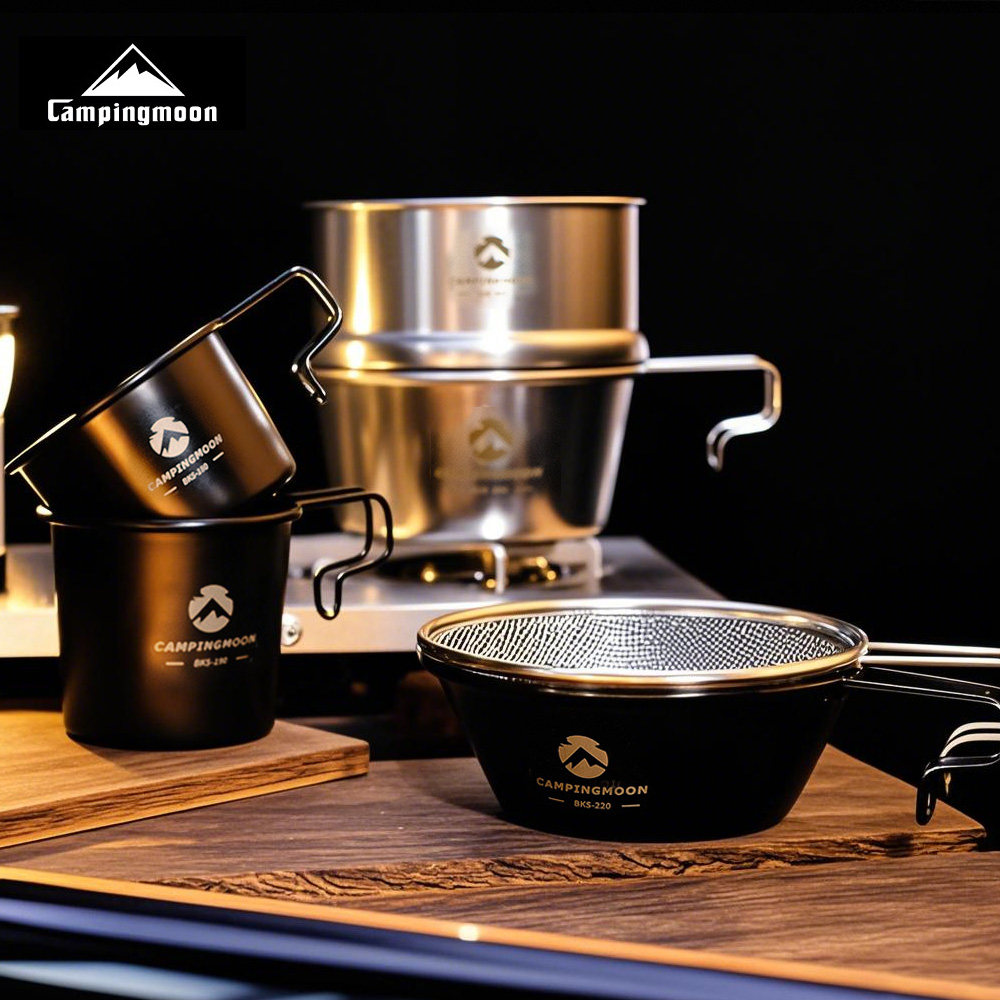 柯曼咖啡杯茶露营杯手柄不锈钢碗