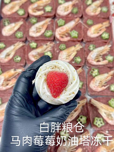 白胖马肉莓莓奶油塔冻干猫狗花式宠物冻干零食彩椒酸奶挞挞水果