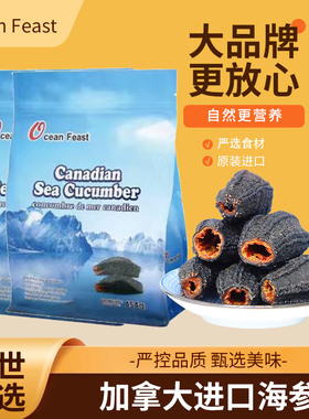 Ocean Feast加拿大进口淡干海参454g 野生北极参干货