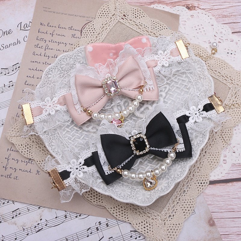 BEADS HAND-MADE ORIGINAL SWEET MINE ORNAMENTS CUTE BOWS LACE LACE BEADS BRACELETS HAND ORNAMENTS GIRLS
