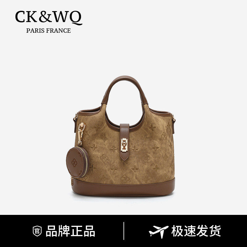 小CK&WQ官网专柜包包女款今年新款斜挎包复古时尚刺绣轻奢高级感