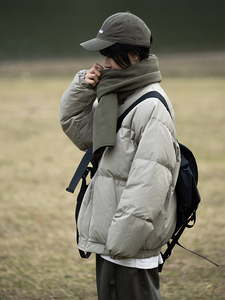 cityboy冬季加厚保暖立领羽绒服男女情侣纯色简约百搭面包服外套
