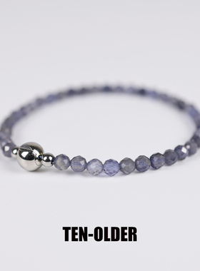 天然堇青石手链叠戴巨好看的简约素圈手链高级精致小众闺蜜款