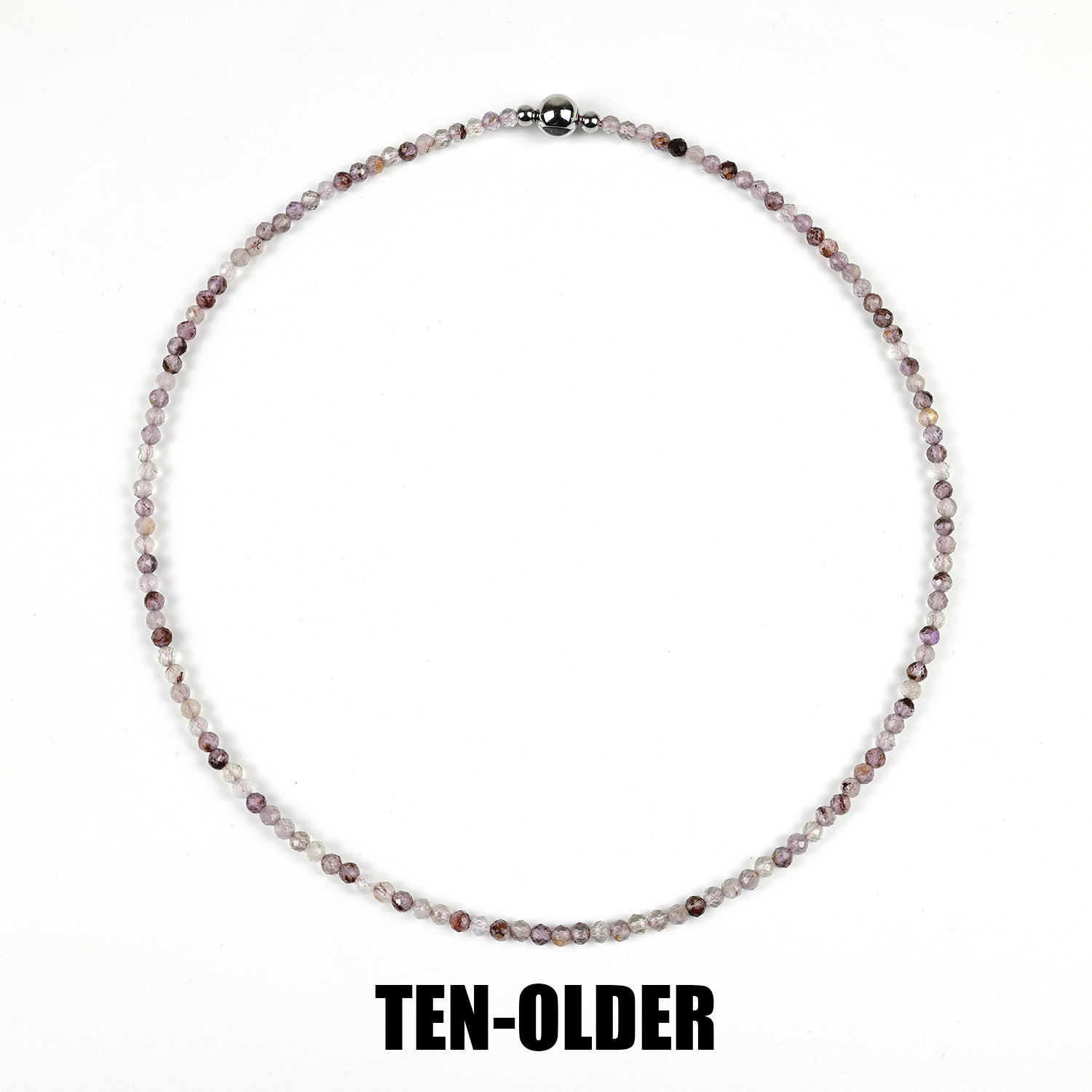 天然紫幽灵项链钛钢不掉色锁骨链极细小米珠配毛衣choker复古颈链