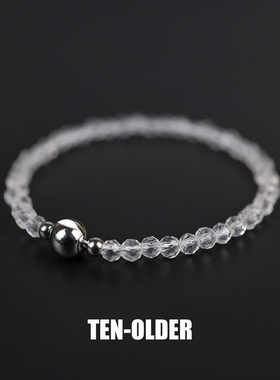 天然高冰透白水晶4mm切面手链玻璃体刻面细珠手串女精致轻奢