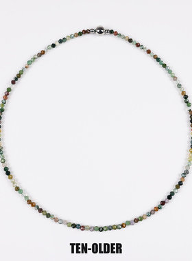 天然水草玛瑙项链新中式极细小米珠锁骨链马年配毛衣choker颈链