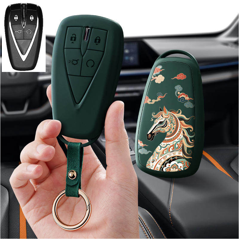 适用长安cs75逸动cs35欧尚x7汽车钥匙套x5保护套cs55包壳扣女plus