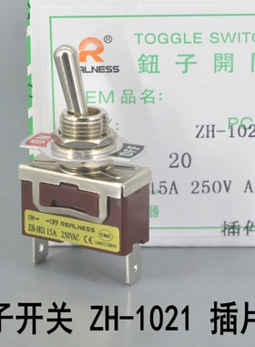 REALNESS 钮子开关 摇臂开关ZH-1021 R-1021  2脚2档 插片脚