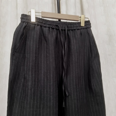 沐麻生活休闲松紧直筒长裤