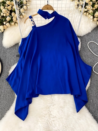 Summer fashionable one-sided shirt for leisure, 2025 years, European style, loose fit