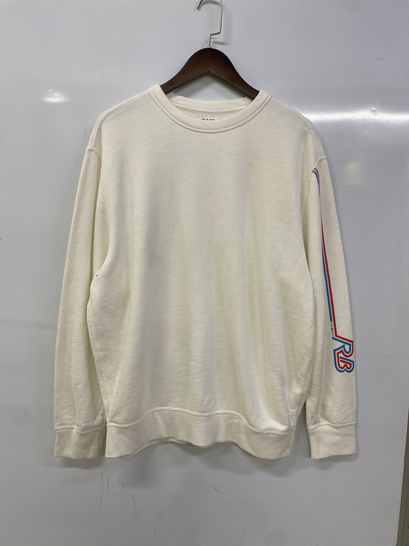 样板 美单男士毛圈棉卫衣,白色 全棉厚实 腋下有透气孔 白色微瑕