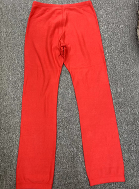 rag毛圈棉女装卫裤 偏厚面料垂坠 有质感 正红色 两侧无口袋