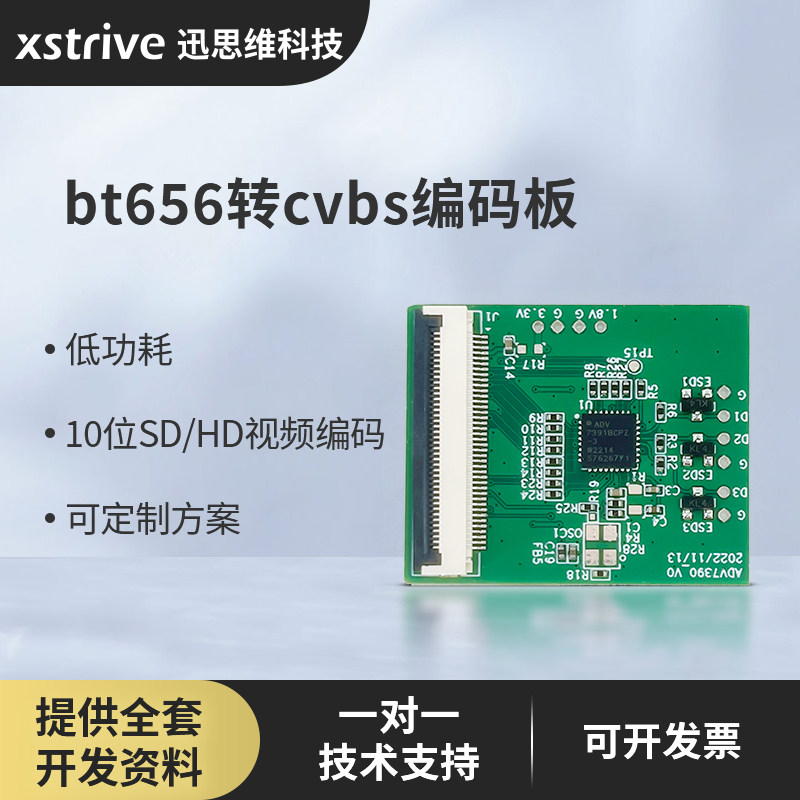 ADV7390 ADV7391低功耗10位SD/HD视频编码器 bt656转cvbs开发板