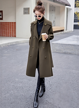 【KAIROS.新澳.毛】双面羊绒大衣女气质收腰西装领毛呢外套