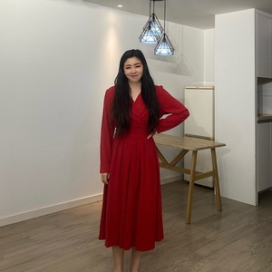 大码女装结婚回门礼服红色修身