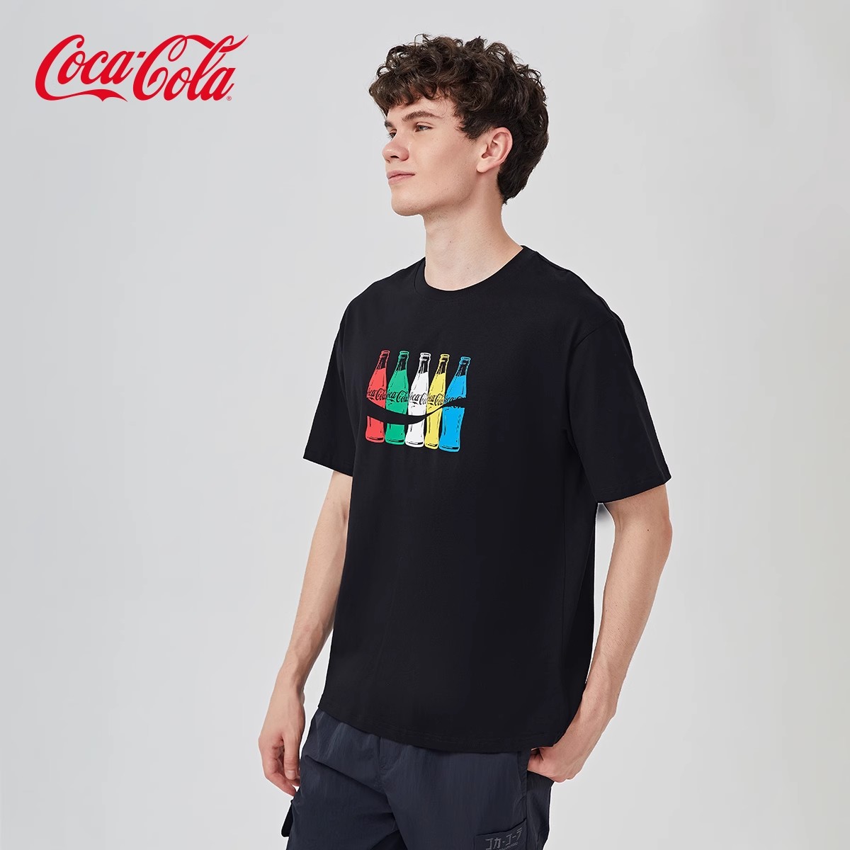Coca-Cola可口可乐短袖T恤夏季新款印花圆领纯棉潮流上衣男女同款