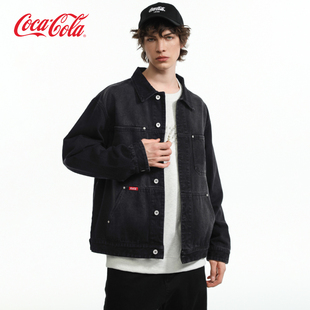 Coca-Cola/可口可乐男女同款美式复古水洗牛仔外套夹克
