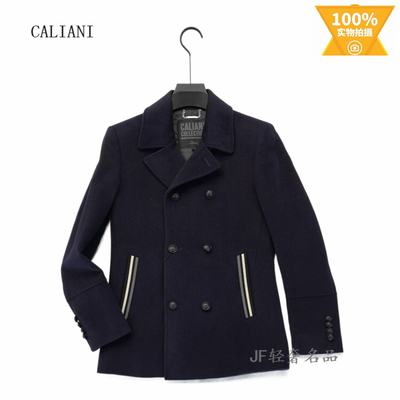 特惠 CALIANI卡里亚尼 秋冬新款大翻领羊毛大衣 中长款双排三粒扣