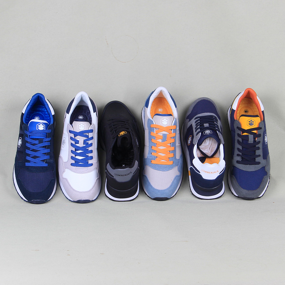 法国Lumberjack枫叶 男牛皮复古运动鞋透气休闲鞋轻便耐磨阿甘鞋