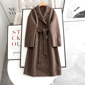 伊系 高级感极简风大衣冬新款 气质通勤显瘦双排扣双面毛呢外套女