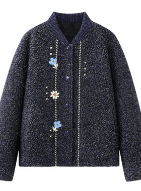 阔系の2025秋冬季新款时尚百搭气质宽松显瘦棒球服毛毛外套短款女