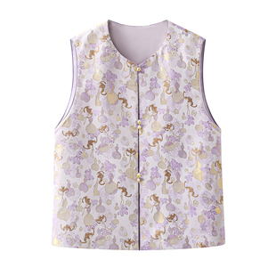 熙+の2026春季新款高级感设计新中式国风提花背心马甲外套女上衣