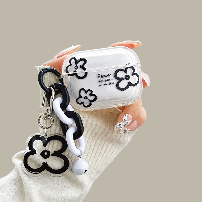 黑色花朵airpodspro3保护套